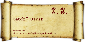 Kató Ulrik névjegykártya